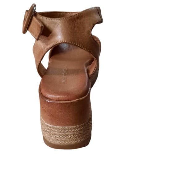 Γυναικείες πλατφόρμες Tsakiris Mallas 638 ταμπά δέρμα SANDALS TSAKIRIS MALLAS