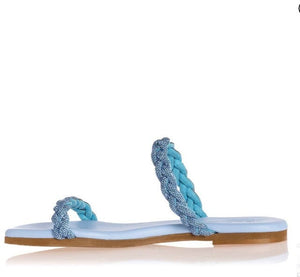 Γυναικεία σανδάλια Sante 23-318 γαλάζιο-La Scarpa Shoes Γυναικεία σανδάλια Sante 23-318 γαλάζιο FLAT SANDALS SANTE