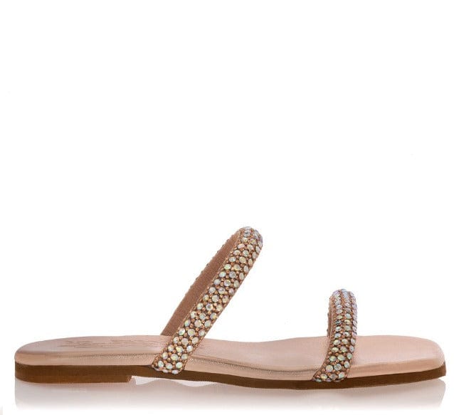 Γυναικεία φλατ σανδάλια Sante 23-319 ροζ χρυσό-La Scarpa Shoes Γυναικεία φλατ σανδάλια Sante 23-319 ροζ χρυσό FLAT SANDALS SANTE