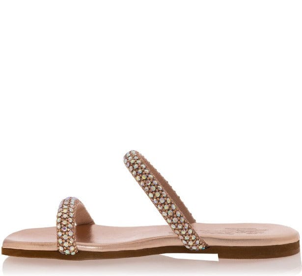 Γυναικεία φλατ σανδάλια Sante 23-319 ροζ χρυσό-La Scarpa Shoes Γυναικεία φλατ σανδάλια Sante 23-319 ροζ χρυσό FLAT SANDALS SANTE
