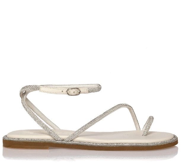Γυναικεία φλατ σανδάλια Sante 23-324 off white-La Scarpa Shoes Γυναικεία φλατ σανδάλια Sante 23-324 off white FLAT SANDALS SANTE