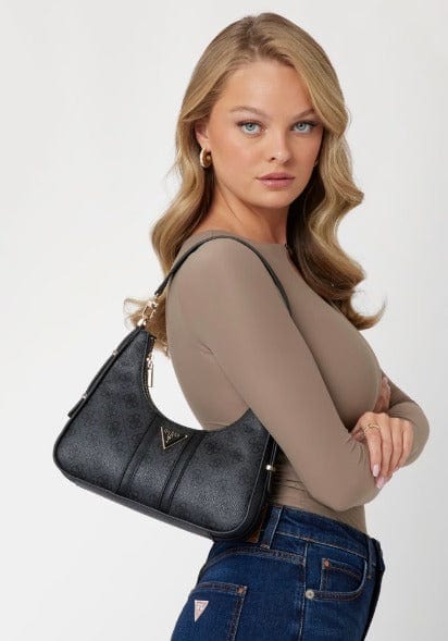 Γυναικεία τσάντα Guess noreen 4G logo γκρί Shoulder Bags Guess