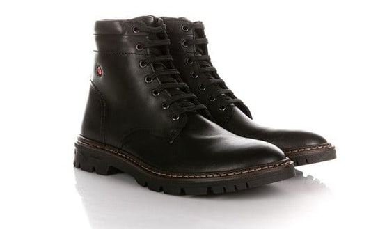 Ανδρικό δερμάτινο μποτάκι μαύρο Robinson 75423 SMALL MEN BOOTS ROBINSON