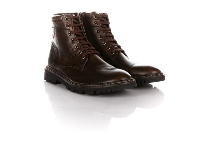 Ανδρικά δερμάτινα μποτάκια καφέ Robinson 75423 SMALL MEN BOOTS ROBINSON