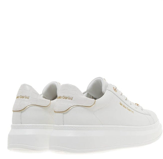 Γυναικεία sneakers λευκό πλατίνα λευκό κροκό 166-La Scarpa Shoes Γυναικεία sneakers λευκό πλατίνα λευκό κροκό 166 CASUAL TSAKIRIS MALLAS