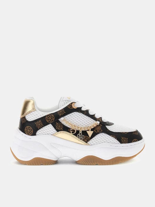Γυναικεία Sneakers Guess FLPHARFAL12 λευκό/καφέ Γυναικεία Sneakers Guess FLPHARFAL12 λευκό/καφέ CASUAL Guess shoes