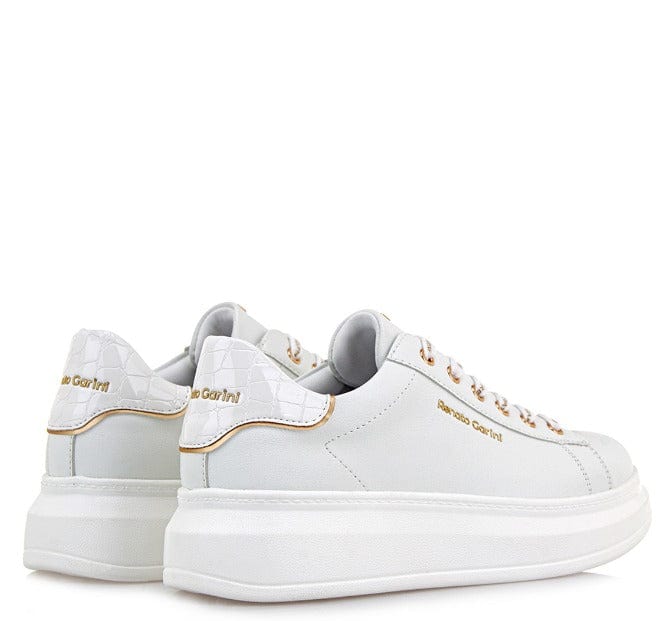 Γυναικεία sneakers Renato Garini 166 λευκό κροκό πλατίνα-La Scarpa Shoes Γυναικεία sneakers Renato Garini 166 λευκό κροκό πλατίνα CASUAL TSAKIRIS MALLAS