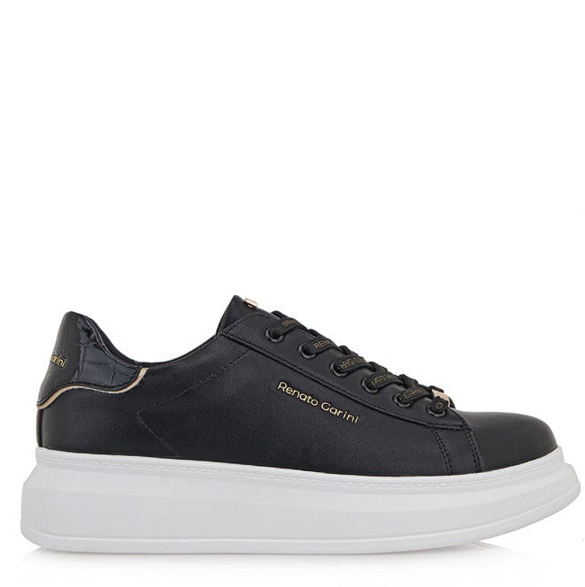 Γυναικεία sneakers Renato Garini 166 μαύρο κροκό πλατίνα-La Scarpa Shoes Γυναικεία sneakers Renato Garini 166 μαύρο κροκό πλατίνα CASUAL TSAKIRIS MALLAS