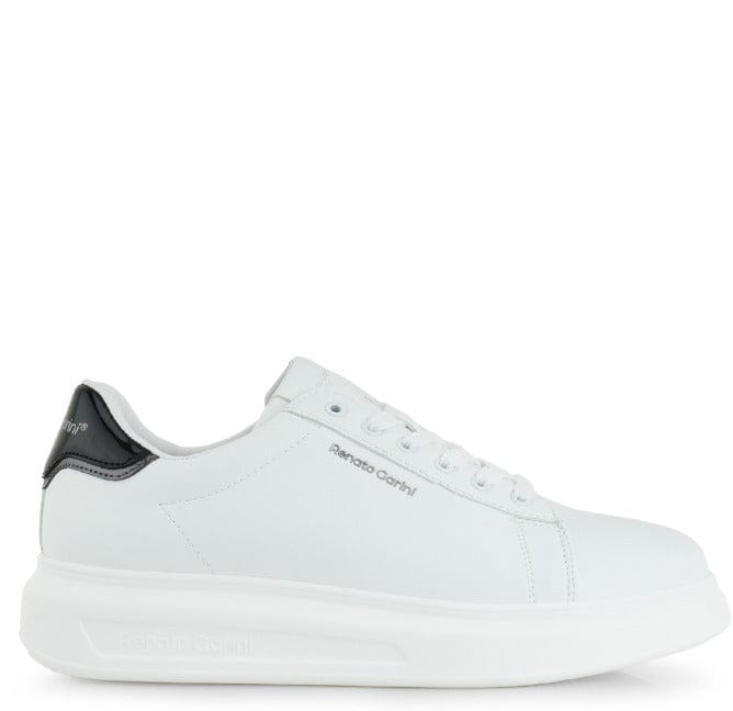 Ανδρικά sneakers Renato Garini 251 λευκό ατσάλι μαύρο βερνι-La Scarpa Shoes Ανδρικά sneakers Renato Garini 251 λευκό ατσάλι μαύρο βερνι MEN CASUAL TSAKIRIS MALLAS MEN