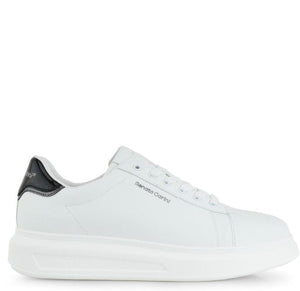 Ανδρικά sneakers Renato Garini 251 λευκό ατσάλι μαύρο βερνι-La Scarpa Shoes Ανδρικά sneakers Renato Garini 251 λευκό ατσάλι μαύρο βερνι MEN CASUAL TSAKIRIS MALLAS MEN