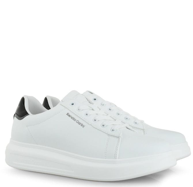 Ανδρικά sneakers Renato Garini 251 λευκό ατσάλι μαύρο βερνι-La Scarpa Shoes Ανδρικά sneakers Renato Garini 251 λευκό ατσάλι μαύρο βερνι MEN CASUAL TSAKIRIS MALLAS MEN