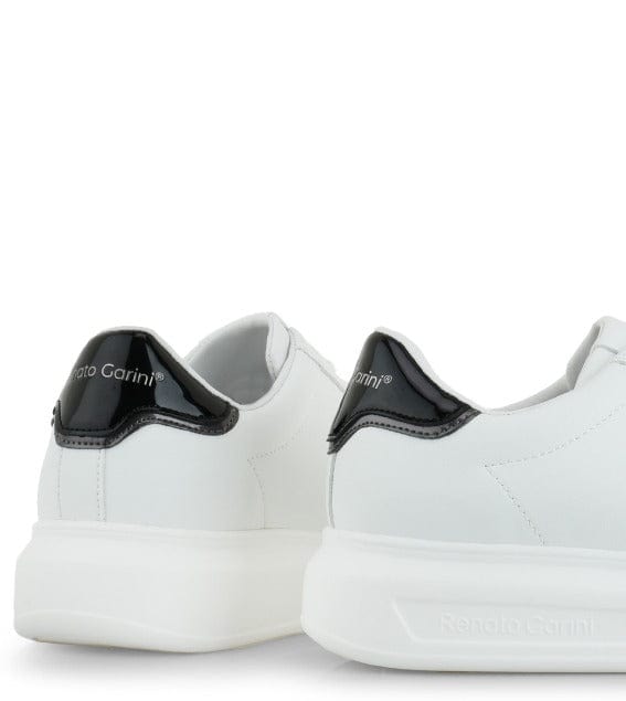 Ανδρικά sneakers Renato Garini 251 λευκό ατσάλι μαύρο βερνι-La Scarpa Shoes Ανδρικά sneakers Renato Garini 251 λευκό ατσάλι μαύρο βερνι MEN CASUAL TSAKIRIS MALLAS MEN