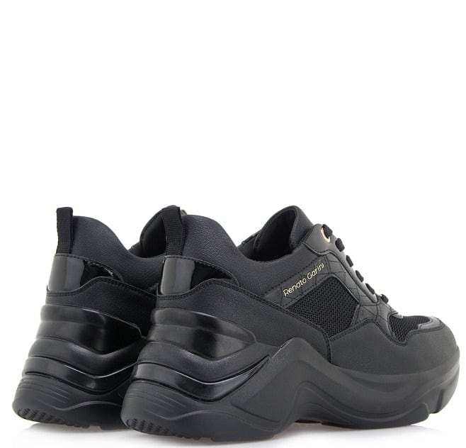 Γυναικεία sneakers  Renato Garini 618 μαύρο mesh κροκό-La Scarpa Shoes Γυναικεία sneakers  Renato Garini 618 μαύρο mesh κροκό CASUAL TSAKIRIS MALLAS