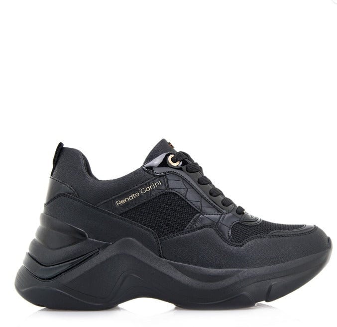 Γυναικεία sneakers  Renato Garini 618 μαύρο mesh κροκό-La Scarpa Shoes Γυναικεία sneakers  Renato Garini 618 μαύρο mesh κροκό CASUAL TSAKIRIS MALLAS