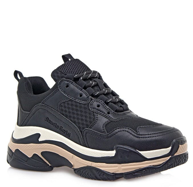 Γυναικεία sneakers Renato Garini 703 μαύρο μπεζ-La Scarpa Shoes Γυναικεία sneakers Renato Garini 703 μαύρο μπεζ CASUAL TSAKIRIS MALLAS