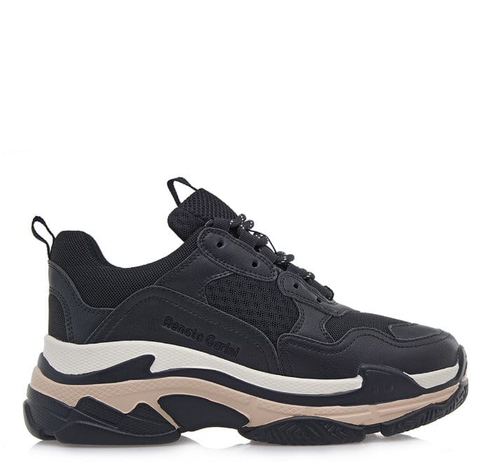 Γυναικεία sneakers Renato Garini 703 μαύρο μπεζ-La Scarpa Shoes Γυναικεία sneakers Renato Garini 703 μαύρο μπεζ CASUAL TSAKIRIS MALLAS