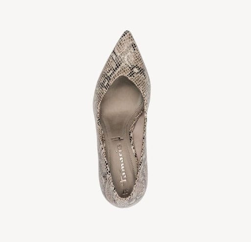 Γυναικείες γόβες Tamaris 1-22453-45 beige snake Γυναικείες γόβες Tamaris 1-22453-45 beige snake HEELS TAMARIS