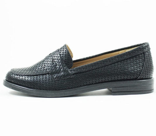 Γυναικεία loafers Zizel  914 μαύρο ψάθα WOMEN MOCASSINS La Scarpa Shoes