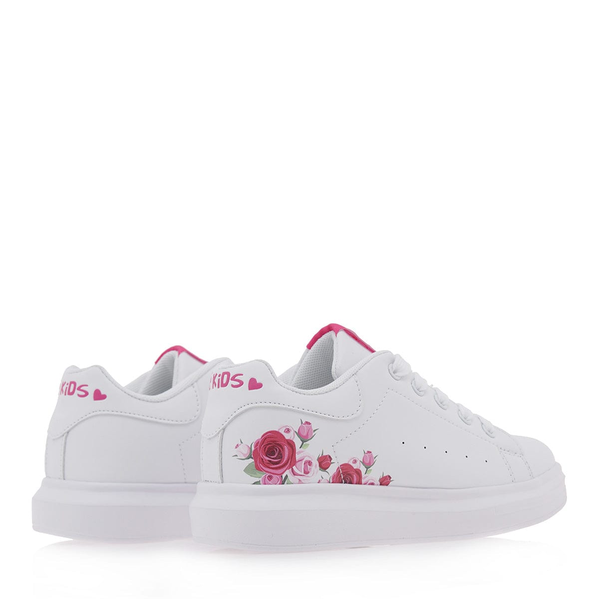 Exe kids sneakers λευκό λουλούδι φούξια/ κορδόνι  423-La Scarpa Shoes Exe kids sneakers λευκό λουλούδι φούξια/ κορδόνι  423 GIRLS EXE KIDS