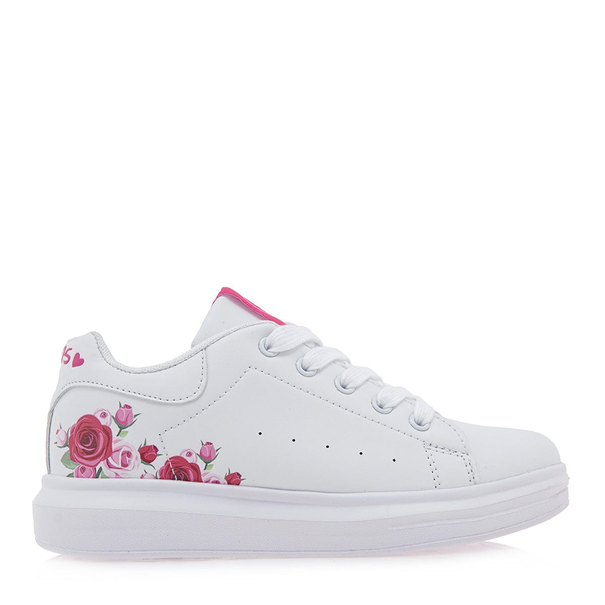 Exe kids sneakers λευκό λουλούδι φούξια/ κορδόνι  423-La Scarpa Shoes Exe kids sneakers λευκό λουλούδι φούξια/ κορδόνι  423 GIRLS EXE KIDS