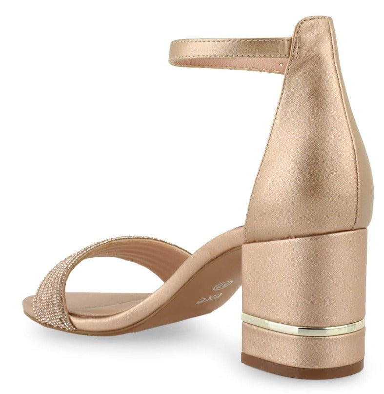 Γυναικεία πέδιλα Exe penny 296 ροζ χρυσό στρας-La Scarpa Shoes Γυναικεία πέδιλα Exe penny 296 ροζ χρυσό στρας SANDALS TSAKIRIS MALLAS