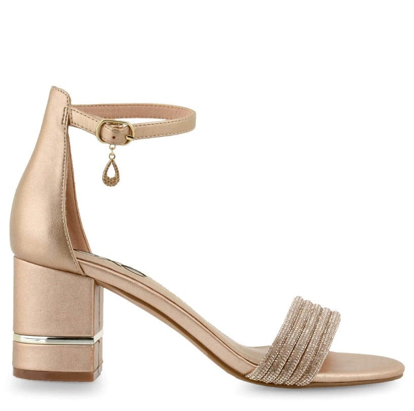 Γυναικεία πέδιλα Exe penny 296 ροζ χρυσό στρας-La Scarpa Shoes Γυναικεία πέδιλα Exe penny 296 ροζ χρυσό στρας SANDALS TSAKIRIS MALLAS