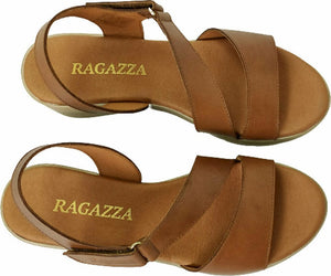 Ragazza 0315 tabac FLAT SANDALS RAGAZZA