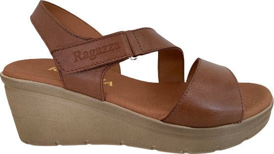 Ragazza 0315 tabac FLAT SANDALS RAGAZZA