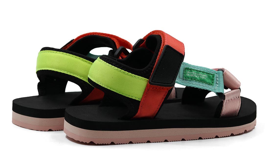 United Colors Of Benetton Reef Multi Sandals Black/Yellow GIRLS UNITED COLORS OF BENETTON