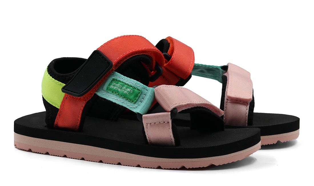 United Colors Of Benetton Reef Multi Sandals Black/Yellow GIRLS UNITED COLORS OF BENETTON