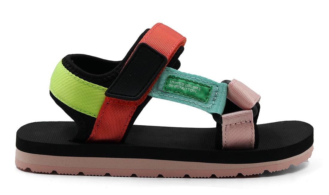 United Colors Of Benetton Reef Multi Sandals Black/Yellow GIRLS UNITED COLORS OF BENETTON