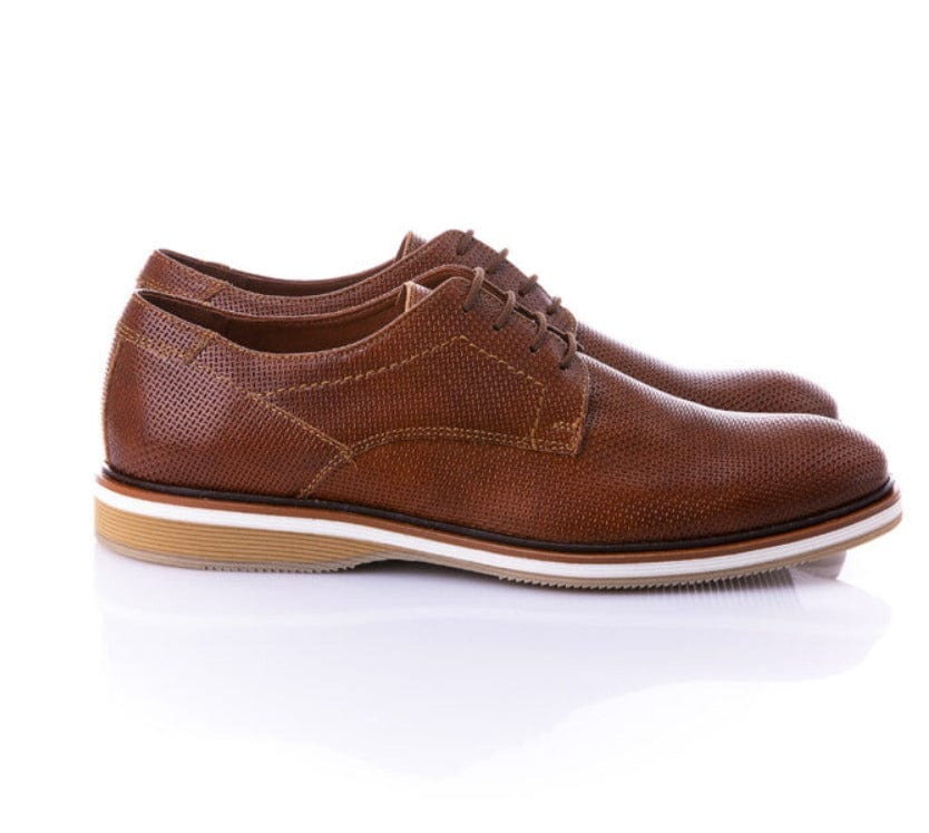 Ανδρικά δερμάτινα παπούτσια Robinson  65705 ταμπά-La Scarpa Shoes Ανδρικά δερμάτινα παπούτσια Robinson  65705 ταμπά Abiye ROBINSON