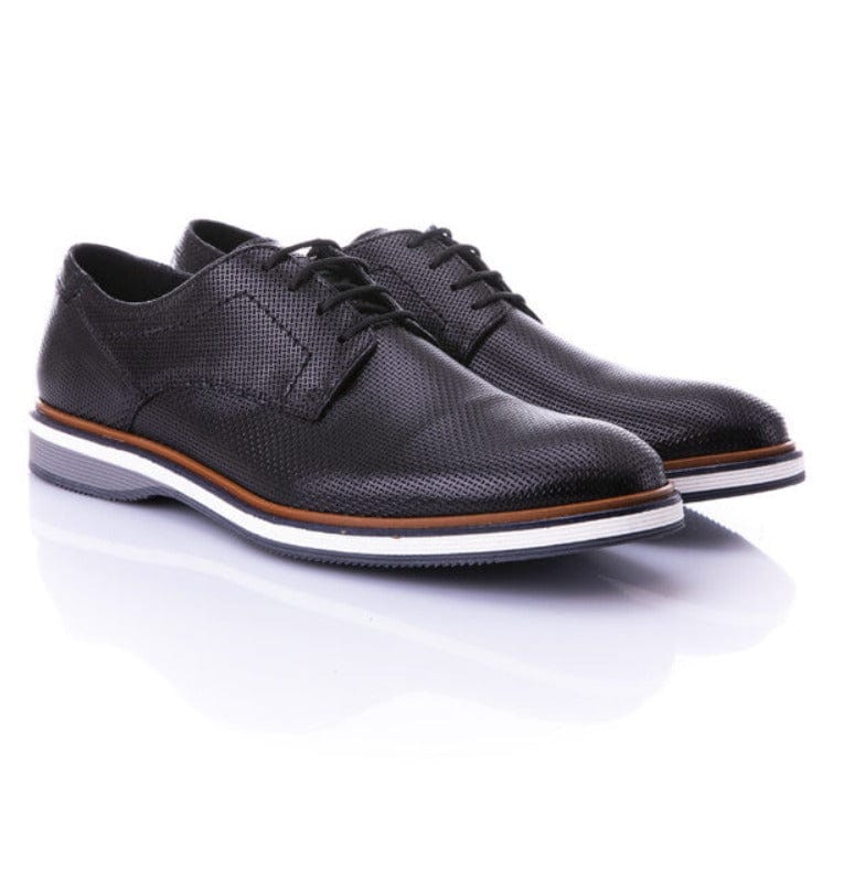 Ανδρικά δερμάτινα παπούτσια Robinson 65705 μαύρο-La Scarpa Shoes Ανδρικά δερμάτινα παπούτσια Robinson 65705 μαύρο Abiye ROBINSON