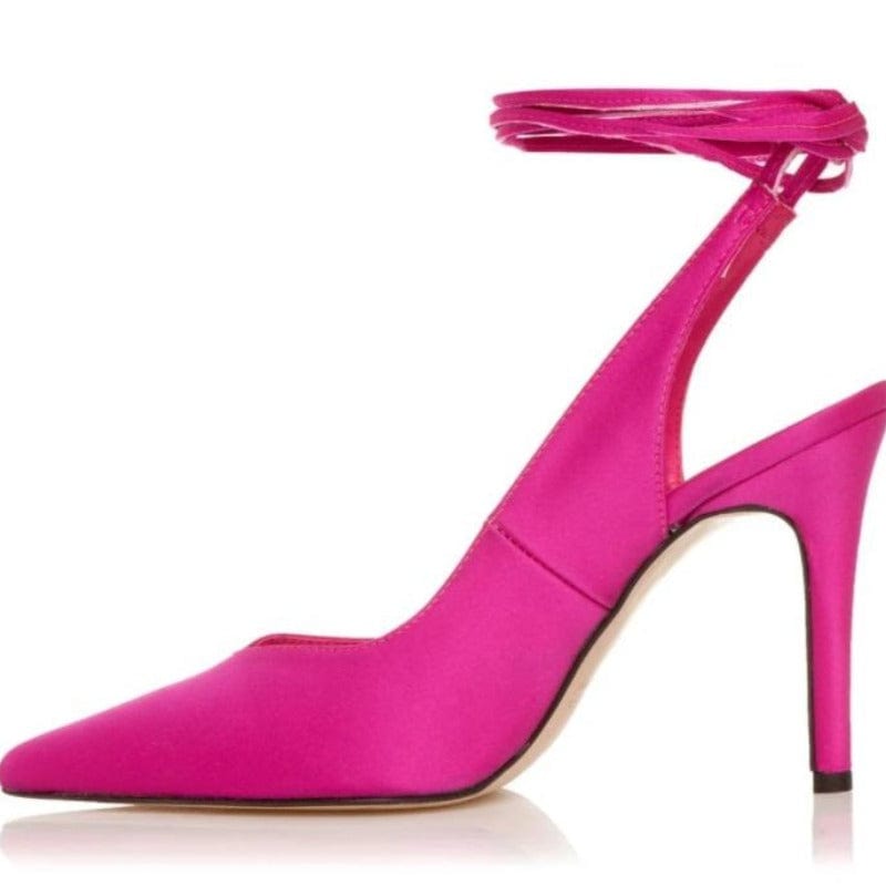 Γόβες σατέν Sante fuchsia 21-546-La Scarpa Shoes Γόβες σατέν Sante fuchsia 21-546 HEELS SANTE