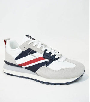 Ανδρικά sneakers Pepe Jeans Foster man print PMS30944 -λευκό -La Scarpa Shoes Ανδρικά sneakers Pepe Jeans Foster man print PMS30944 -λευκό MEN CASUAL PEPE JEANS