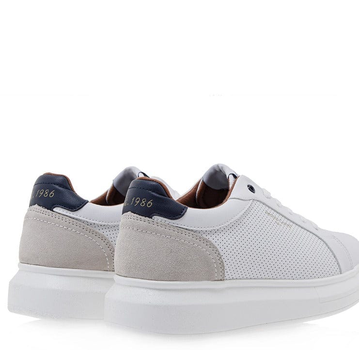Ανδρικά sneakers Renato Garini 092 λευκό -μπλε-La Scarpa Shoes Ανδρικά sneakers Renato Garini 092 λευκό -μπλε MEN CASUAL TSAKIRIS MALLAS MEN