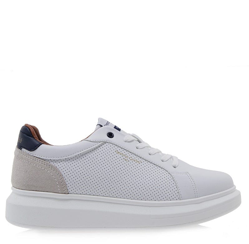 Ανδρικά sneakers Renato Garini 092 λευκό -μπλε-La Scarpa Shoes Ανδρικά sneakers Renato Garini 092 λευκό -μπλε MEN CASUAL TSAKIRIS MALLAS MEN