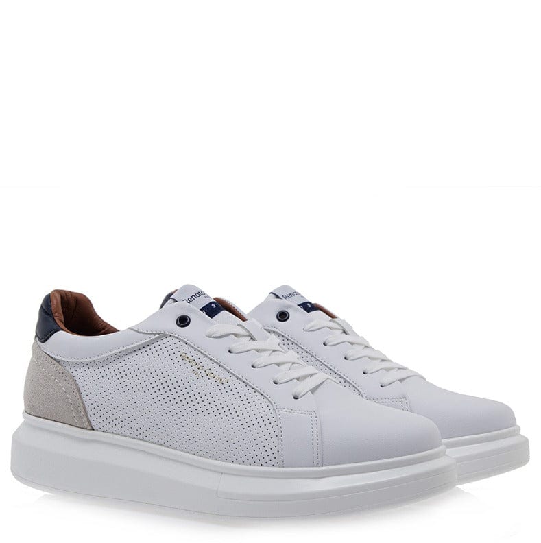 Ανδρικά sneakers Renato Garini 092 λευκό -μπλε-La Scarpa Shoes Ανδρικά sneakers Renato Garini 092 λευκό -μπλε MEN CASUAL TSAKIRIS MALLAS MEN