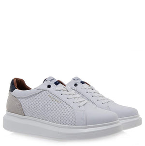 Ανδρικά sneakers Renato Garini 092 λευκό -μπλε-La Scarpa Shoes Ανδρικά sneakers Renato Garini 092 λευκό -μπλε MEN CASUAL TSAKIRIS MALLAS MEN