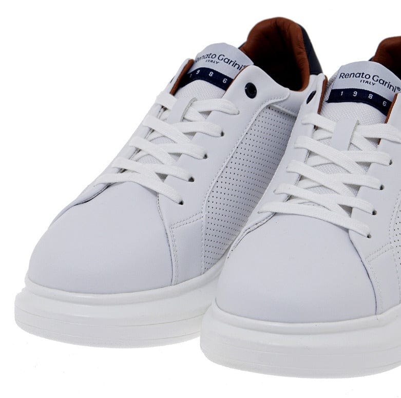 Ανδρικά sneakers Renato Garini 092 λευκό -μπλε-La Scarpa Shoes Ανδρικά sneakers Renato Garini 092 λευκό -μπλε MEN CASUAL TSAKIRIS MALLAS MEN