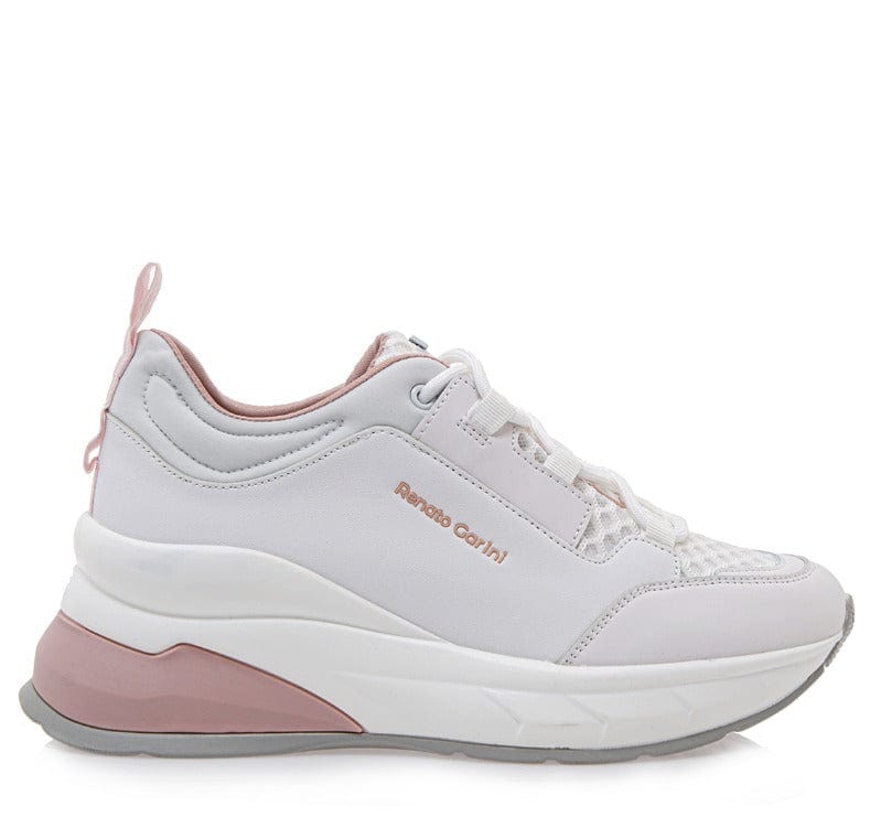 Γυναικεία sneakers Renato Garini 316 λευκό-ροζ-La Scarpa Shoes Γυναικεία sneakers Renato Garini 316 λευκό-ροζ CASUAL TSAKIRIS MALLAS