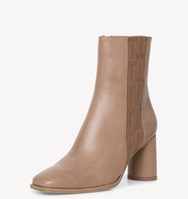 Γυναικεία μποτάκια με τακούνι Tamaris 1-25361-29 Taupe-La Scarpa Shoes  Γυναικεία μποτάκια με τακούνι Tamaris 1-25361-29 Taupe SMALL BOOTS TAMARIS